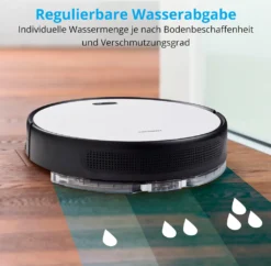 MEDION Saugroboter Mit Wischfunktion Und Intelligenter Navigation S30 SW (2.800 Pa, Alexa App Steuerung, Saugen Wischen Parallel, Regulierbare Wasserabgabe, Tierhaar Allergiker Optimiert) -Rowesc Verkaufe 0642934c8c41be3224e7b965227aee3f