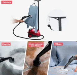 COSTWAY Dampfreiniger Mit 19 Zubehoerteilen, Bodendampfreiniger Fuer Teppiche, Fussboeden, Fenster Und Autos / 2000W / 4 Bar / 1,5L Tank/bis 108℃ / LED/Dampfzeit Bis 45 Min. -Rowesc Verkaufe 0bd7575445df648843997593dd4f0c58
