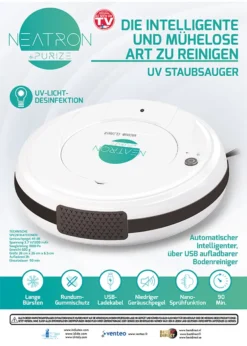 Neatron By Purize - 5 In 1 Intelligenter Saugroboter , UV Sterilisationsroboter Roboter 1.800 Pa Besen – Aus Der TV Werbung -Rowesc Verkaufe 0e402cfe92d4cbfa9a696049735b4a39