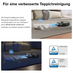 Roborock S8 Staubsauger Roboter Saugroboter 6000 Pa DuoRoller-Bürste VibraRise Wischen 3D-Mapping Reactive 3D-Hindernisumgehung (Schwarz) Mit 2pcs Mopp -Rowesc Verkaufe 0ebd32c60bd8aba85e9f7938fbd1f2ec