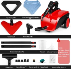 Dampfreiniger, Multifunktions-Dampfreiniger 1500W 1,5L Wassertank, 4,87m Netzkabel, Mit 18 Zubehörteilen, Geeignet Für Fußböden, Autositze, Matratzen, Küchen, Badezimmer, Fenster, Teppiche Usw -Rowesc Verkaufe 0fe980daf980ca21f12459f32e776c1e