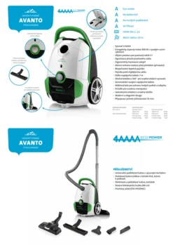 ETA AVANTO ETA051990000 Bodenstaubsauger Mit Beutel, ECO Motor, Hochwertiger HEPA Filter, Aktionsradius Bis Zu 10 M. -Rowesc Verkaufe 1c79dc68ea5111163616eb02aebb202d
