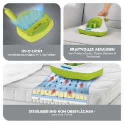 CLEANmaxx Milben-Handstaubsauger Kompakt Mit UV-C Licht - Weiß/limegreen -Rowesc Verkaufe 1d4021c2e0a7d9980453b470107a5a14