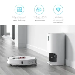 Roidmi EVE Plus Roboter Staubsauger Nass-Trocken-Saugroboter,50 Watt,2700pa Mit Sauberer Basis Und Beutel,Weiß -Rowesc Verkaufe 1f416ba0c4b08709b3a40260c2eafd8f