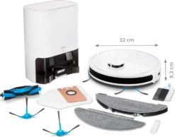 MEDION Saugroboter Mit Absaugstation Und Wischfunktion X20 SW+ (Lasernavigation, Starke 3000Pa Saugkraft, Alexa 2in1 Roboterstaubsauger, Präzise Kartenerstellung, Go & No Go Bereiche, Mehrere Etagen) -Rowesc Verkaufe 2180ccae2fcf6b91c5394a9b42028494