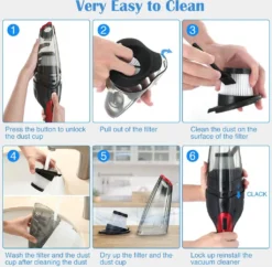 Andeman Staubsauger Kabellos Handstaubsauger Akku Autosauger Nass/Trocken Funktion Für Haus Und Auto 120W, 2200mAh 7200PA -Rowesc Verkaufe 2b5351ed421013f3905a6e200d719632