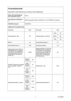 Bosch Waschmaschine, Unterbaufähig - Frontlader, 9 Kg, 1400 U/min. WUU28T41 Serie 6 -Rowesc Verkaufe 343b9f2d717439bbf7b79335381408f2