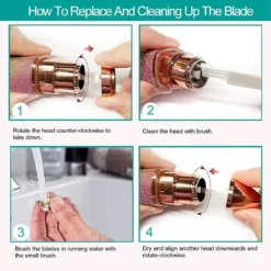 Tragbarer 2 In 1 Elektro Epilierer,Augenbrauenschneider, Weiblicher Körper,Haarentfernung, Frauen,Schmerzloser Rasierer (A) -Rowesc Verkaufe 36ed37990af973120c1fb04d9d6645e3