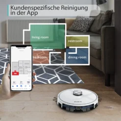 2022 SmartAI S9 Saugroboter Staubsauger Robot Wischroboter Automatisch APP Fernbedienung 4000PA Roboterstaubsauger Vacuum Reinigung Weiß -Rowesc Verkaufe 50378351c4acba23c17fdd93325c4f9a