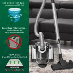 ProfiCare® Staubsauger Beutellos Für Parkett, Teppich, Fliesen, 700 Watt Bodenstaubsauger Mit HEPA-Filter, Staubsauger Ohne Beutel Inkl. 3 Bürsten Und 4-fach Mikrofiltersystem, PC-BS 3110 -Rowesc Verkaufe 5ef927b75cb9c89d183f182b93ecf115