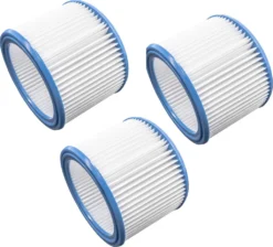 Vhbw Filterset 3x Faltenfilter Kompatibel Mit Nilfisk / Alto / Wap Multi 20, 30 Nass- Und Trockensauger - Filter, Patronenfilter