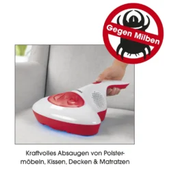 CLEANmaxx Akku-Milben-Handstaubsauger Mit UV-C-Licht - Rot/weiß UV Licht Akku Milbensauger Handstaubsauger Milben Allergiker Kabellos CLEANmaxx -Rowesc Verkaufe 61ee787a460136903eac9724d545de7c