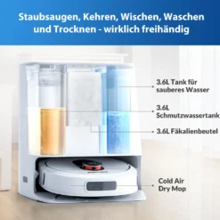 Roidmi Eva Mop Station Staubsauger 3200pa 2-in-1 Saug Und Wischroboter Mit Absaugstation, Mopp- Und Saugroboter, Automatisch Waschen Von Mopps -Rowesc Verkaufe 68c8872570a3c609cc02d661770d5bdc
