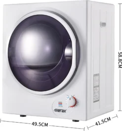 Merax Mini-Wäschetrockner Trockner Ablufttrockner, Frontlader Ablufttrockner Mit PTC-Heizelement, Wärmewahl Und Timer, Freistehend/hängend, 2,5 Kg -Rowesc Verkaufe 6a0d930415c929757db65c4d73a91404