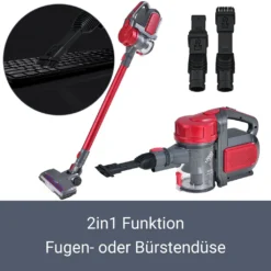 Juskys 2in1 Handstaubsauger & Akku Staubsauger - Beutellos & Kabellos – Bis 55 Min Laufzeit - Lithium-Ionen Akku, Wandhalterung & Ladestation – Rot -Rowesc Verkaufe 752d45ff924867508b4b25e4c29f96e8