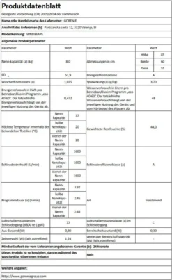 Gorenje WNEI 86 APS Waschmaschine Mit Dampffunktion - 8 Kg - 1600 U/min - 16 Programme - Inverter Motor - Edelstahltrommel - AquaStop - Kindersicherung - Trommelreinigung - Weiß -Rowesc Verkaufe 7f2c131fab3db197f56088f050faf559