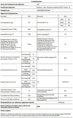 AEG - L6FBF50488 - Waschmaschine - 8 Kg -Rowesc Verkaufe 806d74bceee212bfc40eb4edf28cfca9