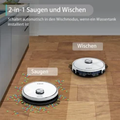 2022 SmartAI S9 Saugroboter Staubsauger Robot Wischroboter Automatisch APP Fernbedienung 4000PA Roboterstaubsauger Vacuum Reinigung Weiß -Rowesc Verkaufe 82e93980c797b44cfbfa31e56205ac20