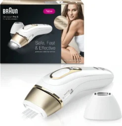 Braun Silk-Expert Pro 5 PL5117 IPL-Haarentfernungsgerät Für Dauerhaft Sichtbare Haarentfernung, Weiß & Gold