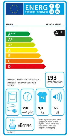 Trockner Wärmepumpentrockner Haier HD90-A3S979 9kg -Rowesc Verkaufe 946bb8cc77b821609204ab70433b6ce6