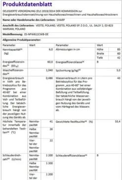 Sharp - ES-NFW612CWB-DE - Waschmaschine - 6 Kg - Raumsparmodel -Rowesc Verkaufe adf27b2aadf1c2b129c46ac4f761444e