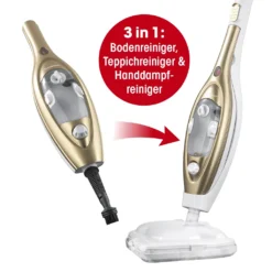 CLEANmaxx Dampfbesen - Mit Knickgelenk - Gold/weiß Dampfreiniger Steam Hygiene Fliesen Küche Bad Reinigung -Rowesc Verkaufe cddd147f4ecab139632e3c2bb52c483e