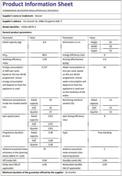 Hoover H-WASH 300 H3WS 485TE-S Waschmaschine / 8 Kg / 1400 U/Min / Smarte Bedienung Mit Wi-Fi Und Bluetooth / Spezielle Extra Care-Programme Zur Wäschepflege / Active Steam Dampffunktion -Rowesc Verkaufe cf0516f063a475a3cdd570dcb8f82e50
