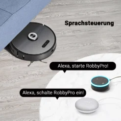 ROBBY PRO | Saug Und Wischroboter | 2700 - 4000PA | Selbstentleerend | Schwarz | Staub Sauger Kehr Cleaner -Rowesc Verkaufe d02ce2a40d04ecb9610b03687f03bd14
