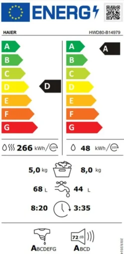 Haier - HWD80-B14979U1 - Waschtrockner - WiFi - 8/5 Kg - A-WARE -Rowesc Verkaufe d77afab568ab99d7c13a27bd87e84592 1