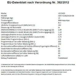 Hoover Wäschetrockner 10kg Wärmepumpentrockner GDX H10A2DCEX-84 NFC 15 Hoover Wäschetrockner 10kg Wärmepumpentrockner GDX H10A2DCEX-84 NFC -Rowesc Verkaufe e540e298551fc12571aae8e4381b7605