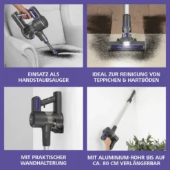 CLEANmaxx Akku-Zyklon-Staubsauger - 3-fach-Filter - Anthrazit/blau -Rowesc Verkaufe f9498e4ded9ce72a3756f7a1b1448a54